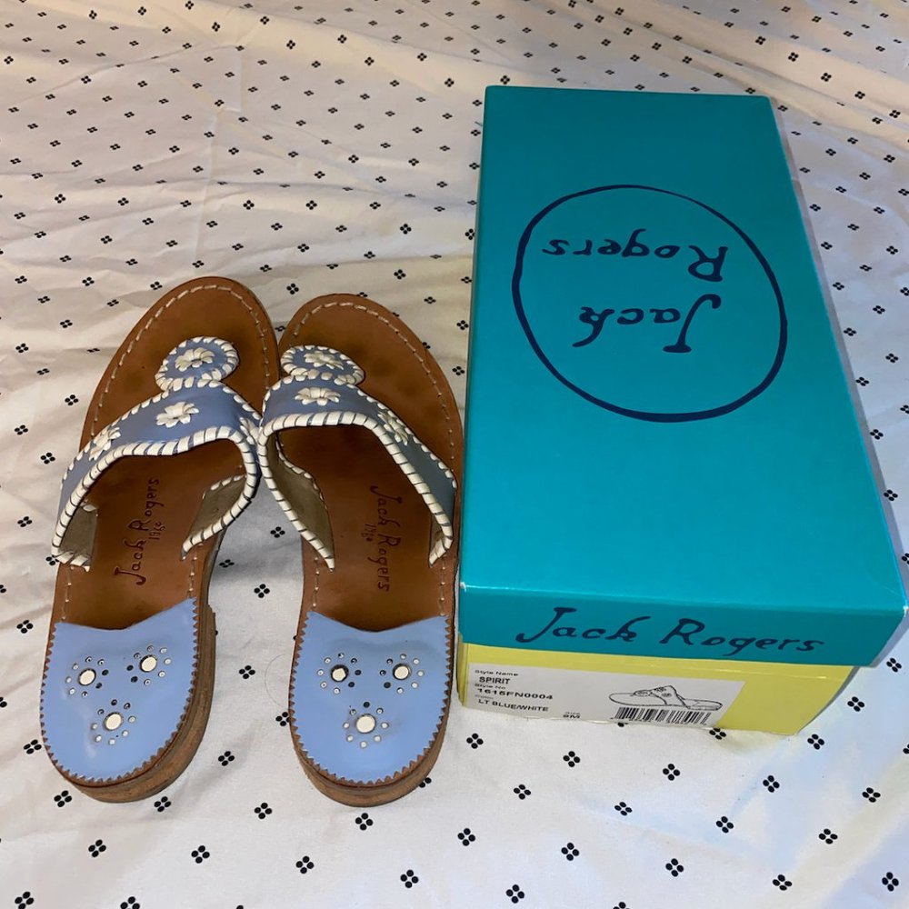 Jack Rogers Spirit in Blue/White size 9 Womens Shoes Sandals